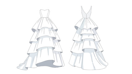 Elegant Ruffled Gown Designs: A Study in Sophistication and Volume