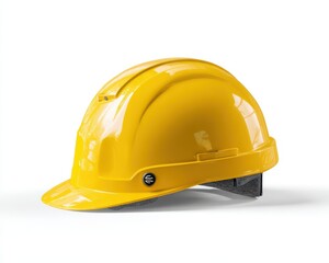 Fototapeta premium Three-Dimensional Safety Helmet: Vibrant Yellow Construction Icon for Industry and Protection
