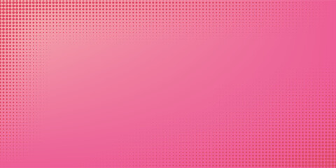 Pink orange polka dots gradient halftone background. Pop art cartoon dot texture with comic graphic design, Horizontal abstract pattern wall for cover digital technology.Print