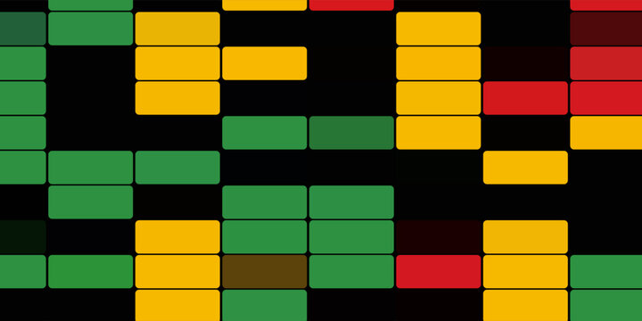 Abstract background with colorful wavy lines pattern and with Jamaican color themePrint