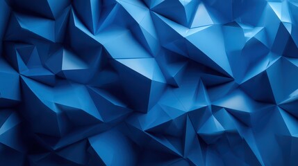 Fototapeta premium Stylish Geometric 3D Wall Display Featuring a Premium Blue Surface in a Triangular Arrangement