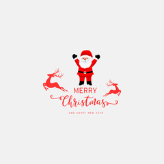 Merry christmas lettering with holly berry for christmas card
