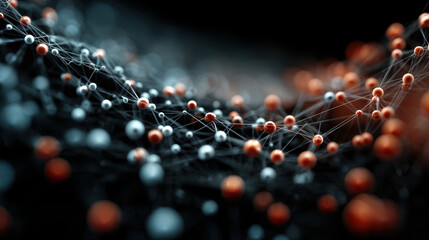 Fragmented glowing data network breaking apart contrasted with stable luminous geometric AI governance framework in dark digital space cinematic vibrant lighting