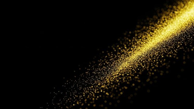 Golden sparkles on black background