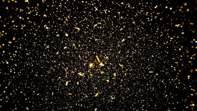 Golden sparkles on black background