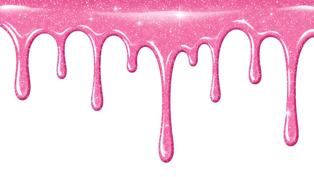 pink glitter slime dripping background with sparkles and light effects