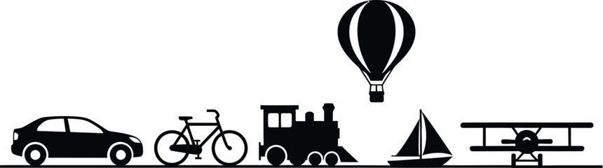 Fototapeta premium vector silhouette of some transport