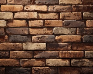 Naklejka premium Three-Dimensional Brown Brick Wall Illustration: Architectural Background of Durable Barriers