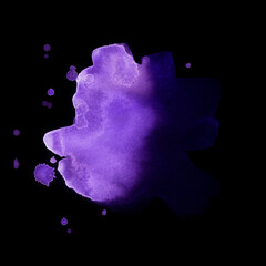 Bright painted violet watercolor texture. Hand drawn background