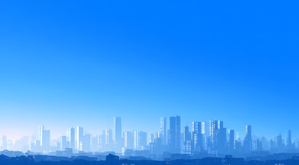 Fototapeta premium Blue City Skyline
