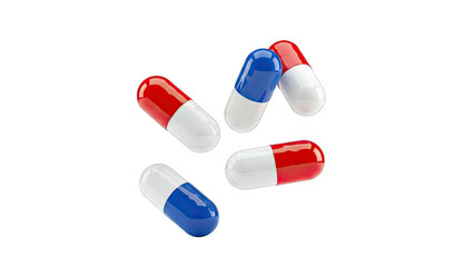Colorful Pills on White Background