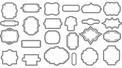 Obraz premium Collection of vintage style frames and decorative labels for design projects and creative layouts, offering versatile embellishment options.