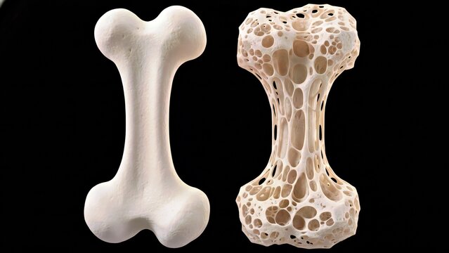 Pair of bones healthy and effected