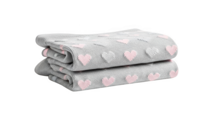 Stack of gray blankets with pink hearts on a transparent background tshirt design
