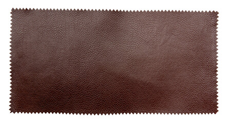 A piece of leather on a white background. Brown skin isolate