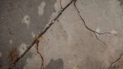 Obraz premium Cracked Concrete Surface with Natural Elements.