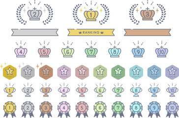 ランキングBEST10のアイコン素材セット / vector eps