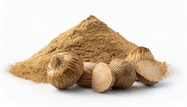 photo of maca herb asian herbs isolated on a white background
