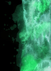 Bright painted blue and green watercolour texture. Hand drawn background