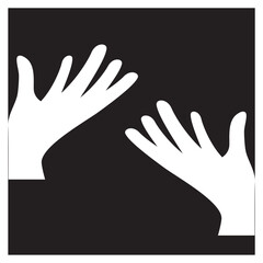 hands silhouette vector in a black background