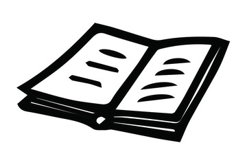 Open Book Sketch with Lines on Pages drawing