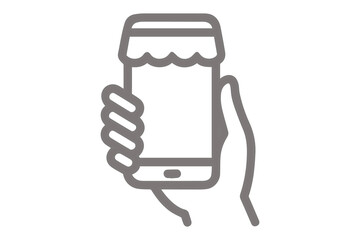 Hand Holding Smartphone with Wavy Liquid Outline image