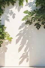 tree shadow in the white wall
