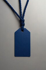 blank price tag on blue