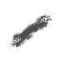 Grunge Tire Track Splatter Banner Element