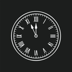 New Year Countdown Clock Vector Icon.