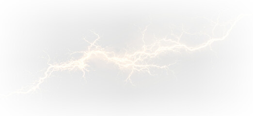 Naklejka premium Sharp Golden Lightning Bolt Strike PNG Electric Storm Burst Transparent Background PNG