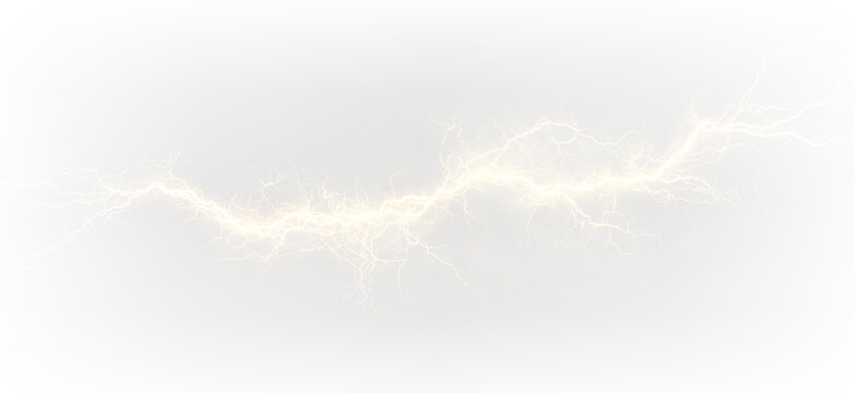 Thunderstorm Lightning Bolt PNG Golden Electric Flash Strike Transparent Overlay PNG