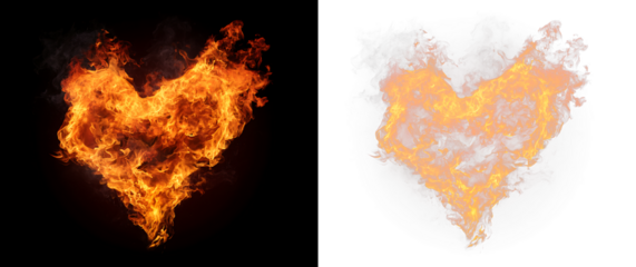 Burning Fire Heart Shape Glow Transparent PNG