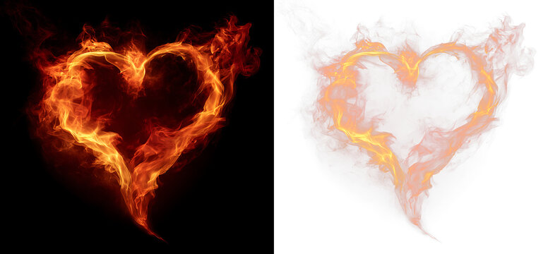 Burning Fire Heart Shape Glow Transparent PNG