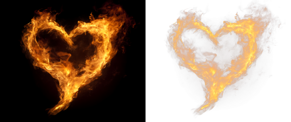 Fiery Love Flame Symbol Romantic Valentine PNG