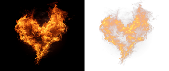 Glowing Blaze Heart Illustration Transparent Background PNG