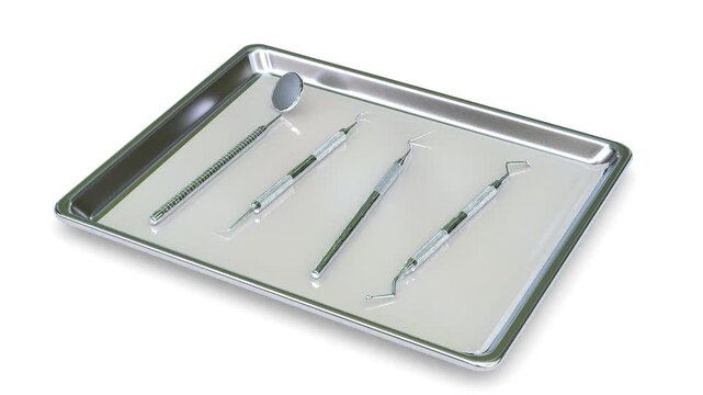 dental tools on tray
