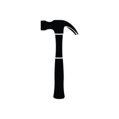 Classic Black Hammer Icon for Construction and DIY Projects