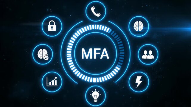 Multi-factor authentication MFA concept on a digital interface