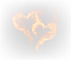 Glowing Flame Heart Romantic Fire Effect PNG