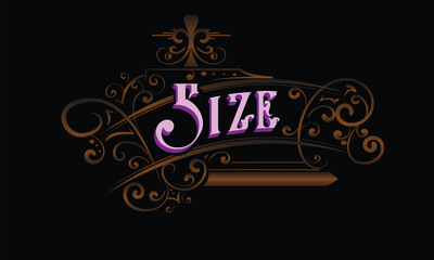 SIZE lettering custom style design