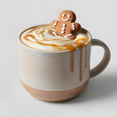 Gingerbread Man Caramel Latte &ndash; Cozy Christmas Holiday Coffee Drink