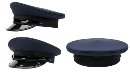 Navy blue officer cap and beret photography