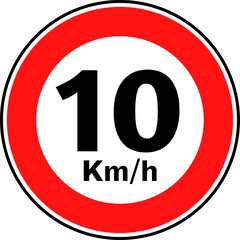 Speed Limit 10 kmh Traffic Sign Vector © Oualid