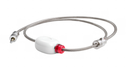 Artificial pancreas continuously monitoring glucose level and delivering insulin, featuring a digital display, advanced technology for diabetes management, on a transparent background