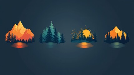 Mountain & Trees Scene