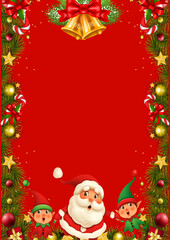 christmas frame with santa claus Background