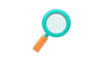 3D Magnifying Glass on White Background