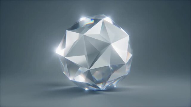 silver white cold gradients form a polygonal crystal, facets glowing softly