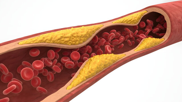 Atherosclerosis Artery Blockage Cholesterol Plaque 3D Illustration
